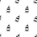 Vector black seamless pattern boat dinghy sailboat