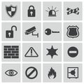 Vector black security icons Royalty Free Stock Photo