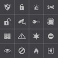 Vector black security icons set Royalty Free Stock Photo