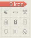 Vector black security icons set Royalty Free Stock Photo