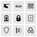 Vector black security icons set Royalty Free Stock Photo