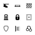 Vector black security icons set Royalty Free Stock Photo