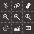 Vector black seo icons set Royalty Free Stock Photo