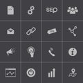 Vector black seo icons set Royalty Free Stock Photo