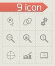 Vector black seo icons set Royalty Free Stock Photo