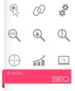 Vector black seo icons set Royalty Free Stock Photo