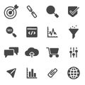 Vector black seo icons set Royalty Free Stock Photo