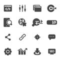 Vector black seo icons set Royalty Free Stock Photo