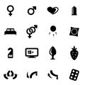 Vector black sex icon set Royalty Free Stock Photo