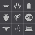 Vector black sex icons set Royalty Free Stock Photo