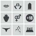 Vector black sex icons set Royalty Free Stock Photo