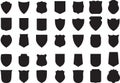 Vector Black Shields Set, 35 shields