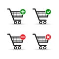 Vector shopping cart icon set Royalty Free Stock Photo