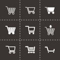 Vector black shopping cart icon set Royalty Free Stock Photo
