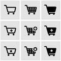 Vector black shopping cart icon set Royalty Free Stock Photo