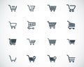 Vector black shopping cart icons