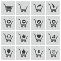 Vector black shopping cart icons Royalty Free Stock Photo