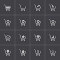 Vector black shopping cart icons set Royalty Free Stock Photo