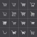 Vector black shopping cart icons set Royalty Free Stock Photo