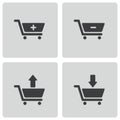 Vector black shopping cart icons set Royalty Free Stock Photo