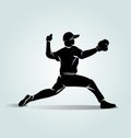 Vector silhouette baseball player