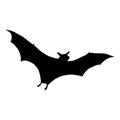 Vector Black Silhouette of Bat Royalty Free Stock Photo