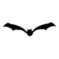 Vector Black Silhouette of Bat Royalty Free Stock Photo