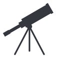 Vector Black Silhouette Icon - Astronomical Telescope