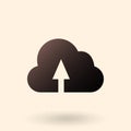 Vector Black Silhouette Icon - Cloud. Royalty Free Stock Photo
