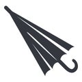 Vector Black Silhouette Icon - Folded Umbrella