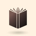 Vector Black Silhouette Icon - Open Book