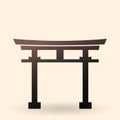 Vector Black Silhouette Shinto Torii Gate Icon Royalty Free Stock Photo