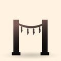 Vector Black Silhouette Shinto Torii Gate Icon Royalty Free Stock Photo