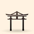 Vector Black Silhouette Shinto Torii Gate Icon Royalty Free Stock Photo