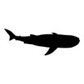 Vector Black Silhouette of Whale Shark