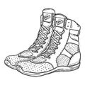 Vector Black Sketch Boxing Shoes Royalty Free Stock Photo