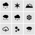 Vector black snow icon set