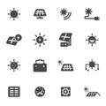 Vector black solar energy icons set Royalty Free Stock Photo