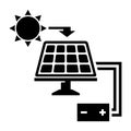 Vector black solar panel icon