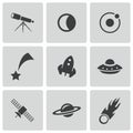 Vector black space icons set