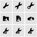 Vector black spanners icon set Royalty Free Stock Photo