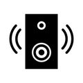 Vector black Speaker icon on white background Royalty Free Stock Photo