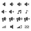 Vector black speaker icons set