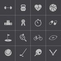 Vector black sport icons set Royalty Free Stock Photo