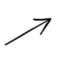 Vector black straight arrow doodle style isolated on white Royalty Free Stock Photo