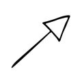 Vector black straight up arrow doodle style isolated on white Royalty Free Stock Photo