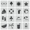 Vector black summer icons Royalty Free Stock Photo