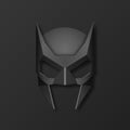 Vector Black Super Hero Mask. Face Character, Superhero Comic Book Mask Closeup in Front View. Superhero Photo Prop