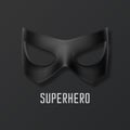 Vector Black Super Hero Mask. Face Character, Superhero Comic Book Mask Closeup Isolated with Shadow in Front View Royalty Free Stock Photo