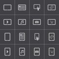 Vector black tablet icons set